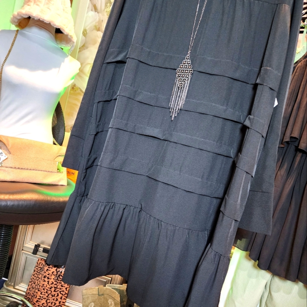 Black ruffled dress